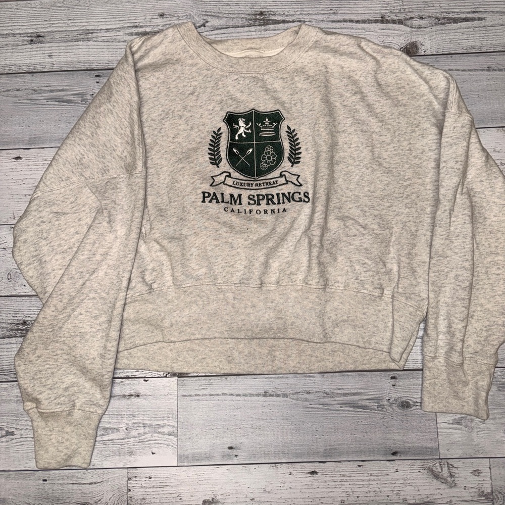 Abercrombie & Fitch Palm Springs Graphic cropped Sweatshirt